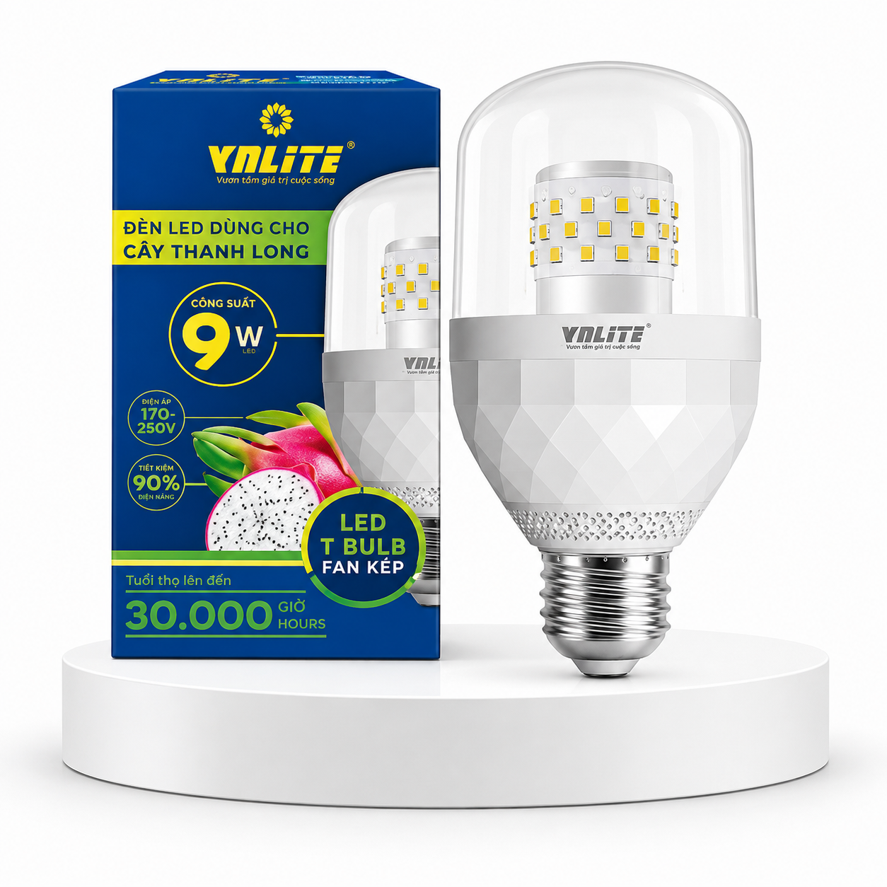 VNLITE LED T-BULB 9W 3000K E27 ĐỎ XA